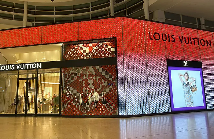 Louis Vuitton signs and window display